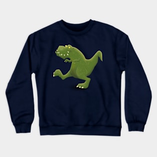 Funny tyrannosaurus rex dinosaur cartoon illustration Crewneck Sweatshirt